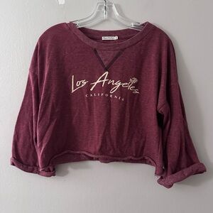 Cropped Maroon Los Angeles Sweater